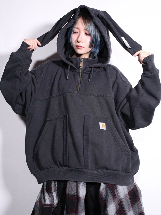 REMAKE / "carhartt" XXL usagi custom cropped hoodie