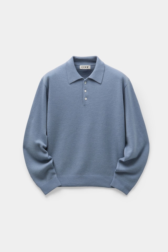 [COOR] Top Feel Wool Polo Knit (Sky Blue) 正規品 韓国ブランド 韓国通販 韓国代行 韓国ファッション クール クーア クアー 日本 店舗