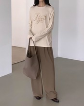 Tuck drape wide Slacks　T20314