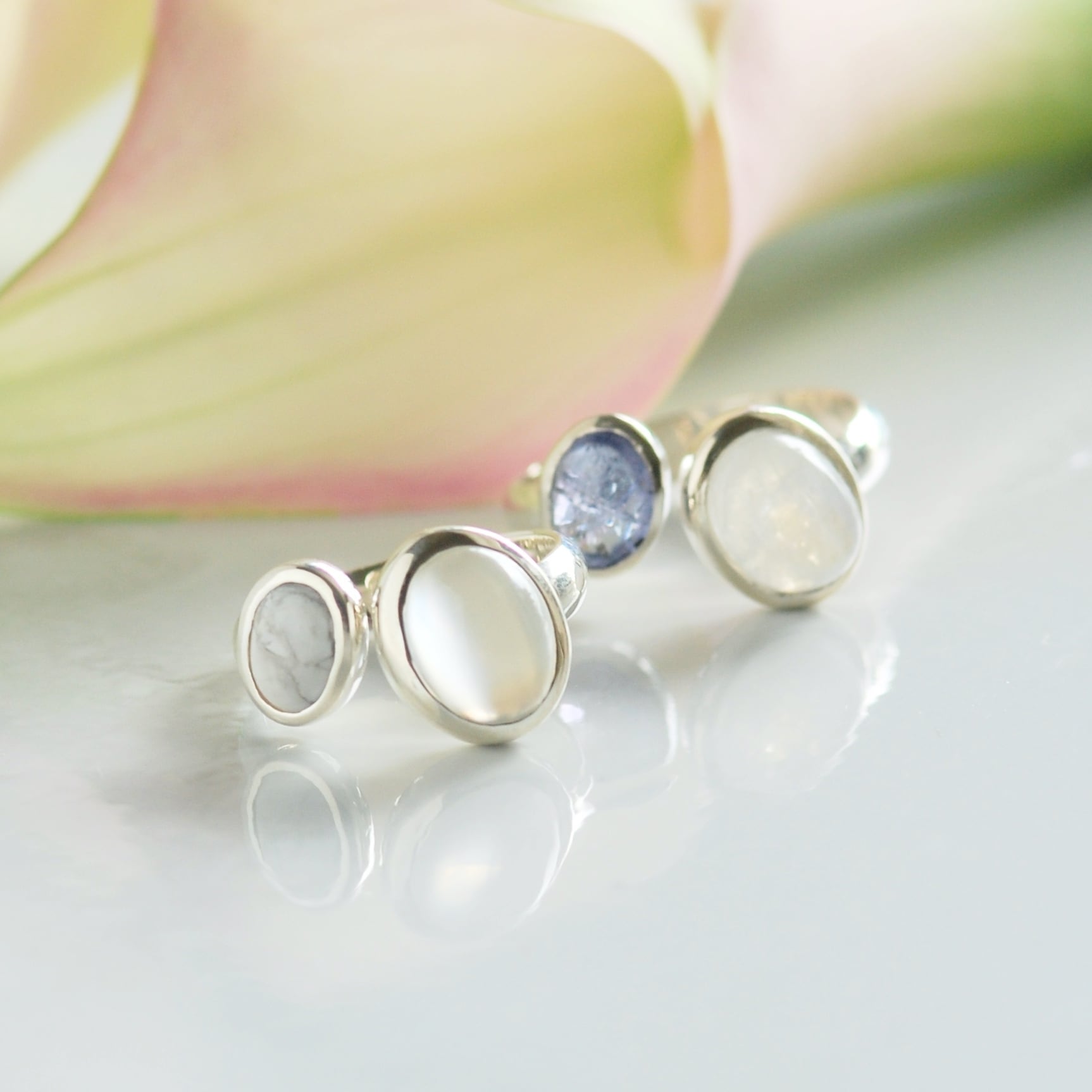 ムーンストーン ダブルストーンリング【受注製作】 | DoubleMoon jewelry