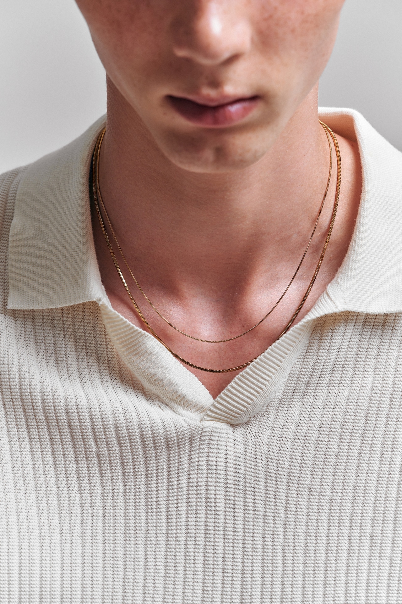 【1mm snake chain necklace】 / GOLD