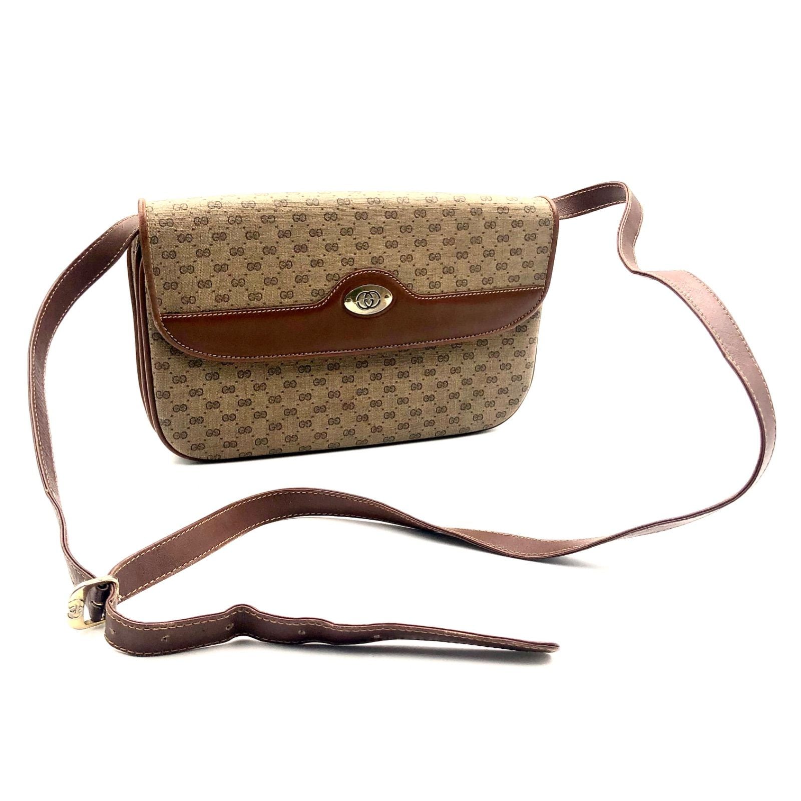 GUCCI オールドグッチ GG ショルダーバッグ クラッチバッグ ブラウン