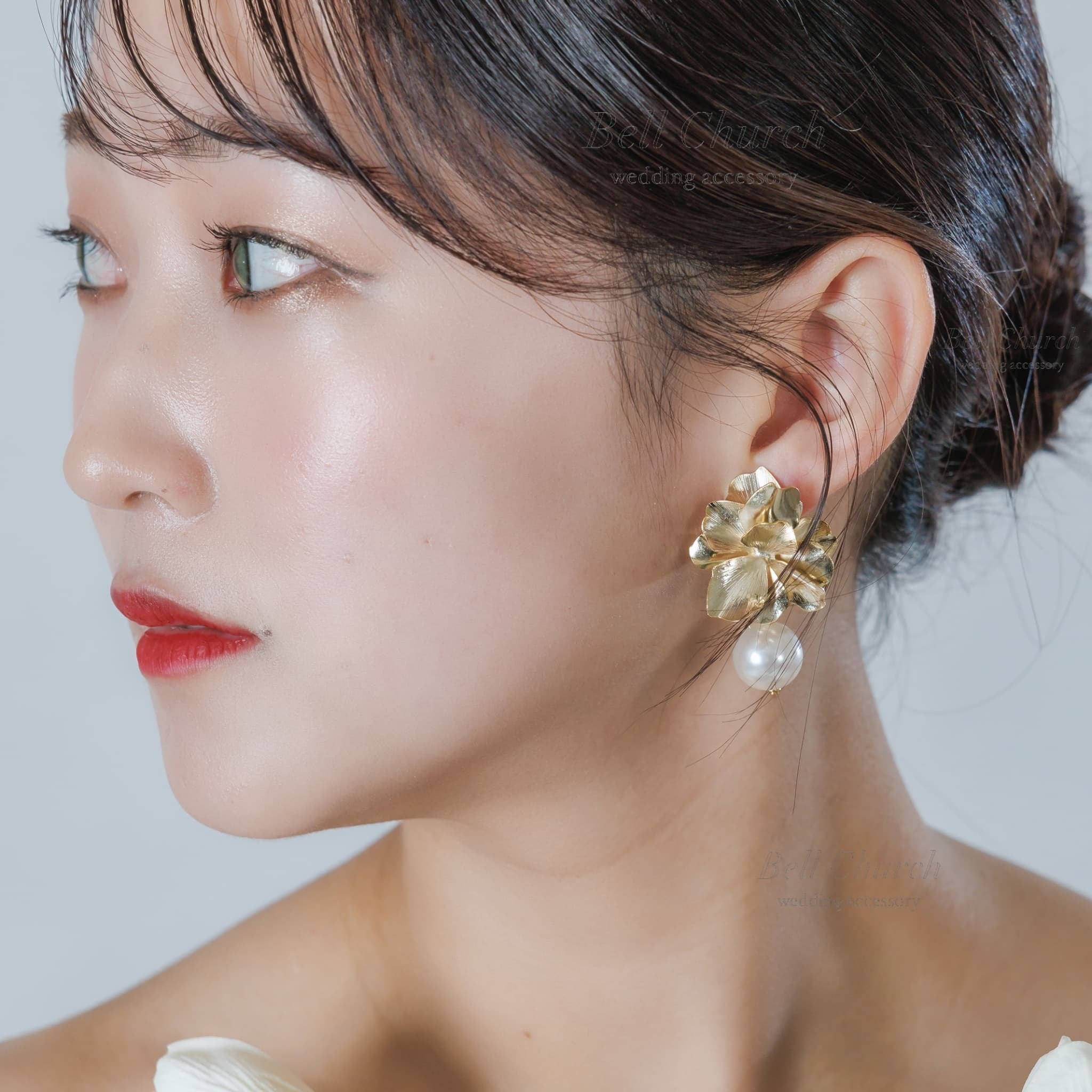 ウエディング ピアス イヤリング｜ニッケルフリー メタル パール
