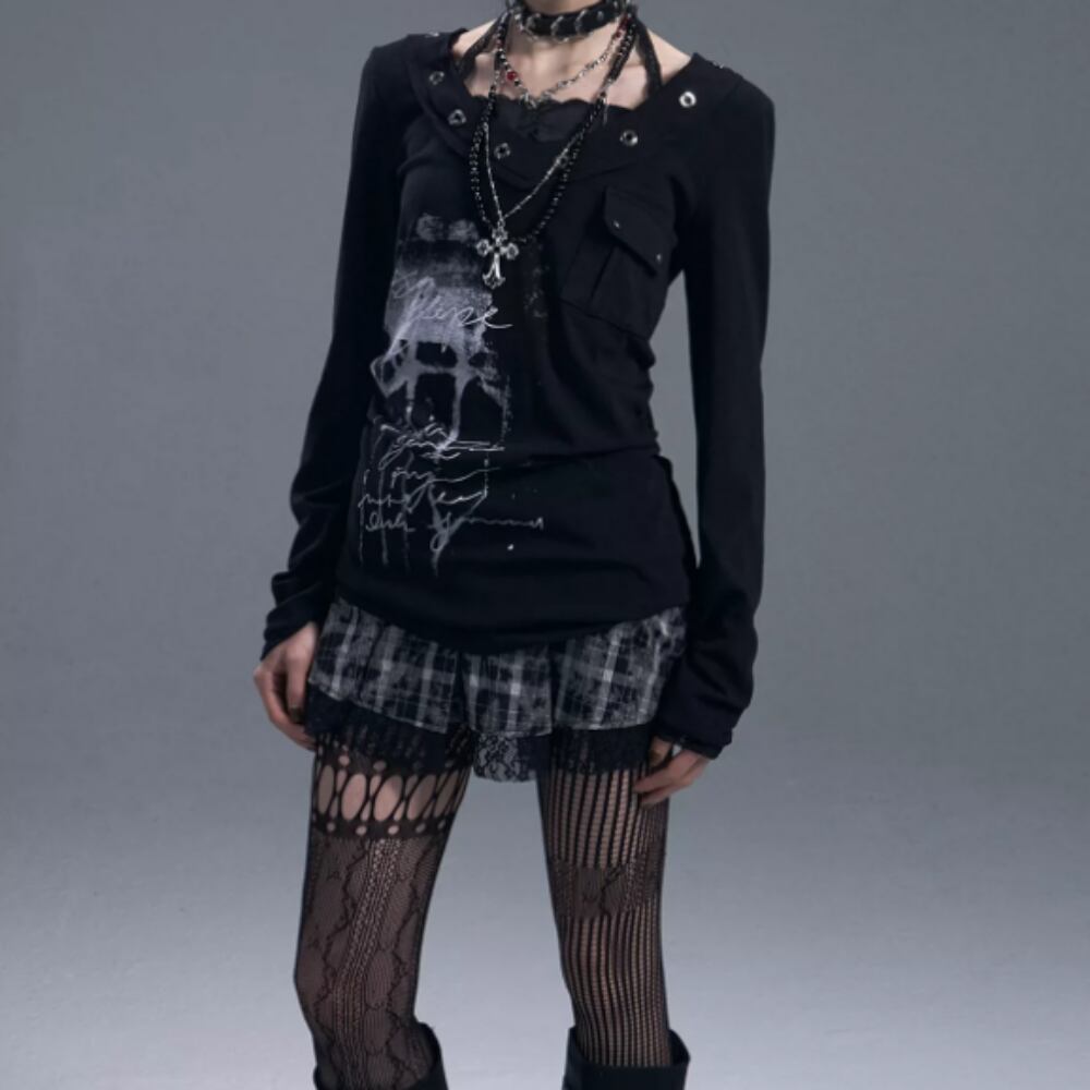 Faux-layered tops E7147
