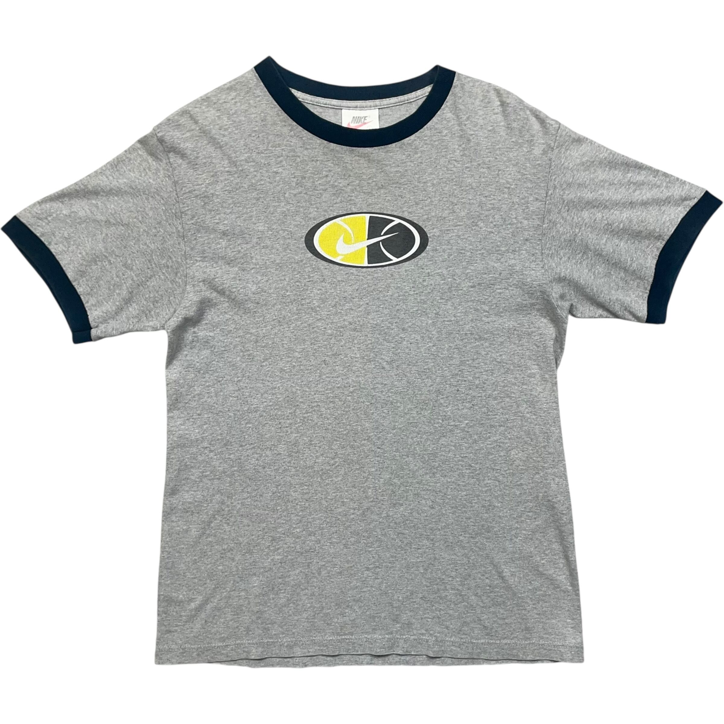 《L》 NIKE ナイキ Tシャツ リンガーTシャツ プリント グレー USA製 90年代 vintage no.7444