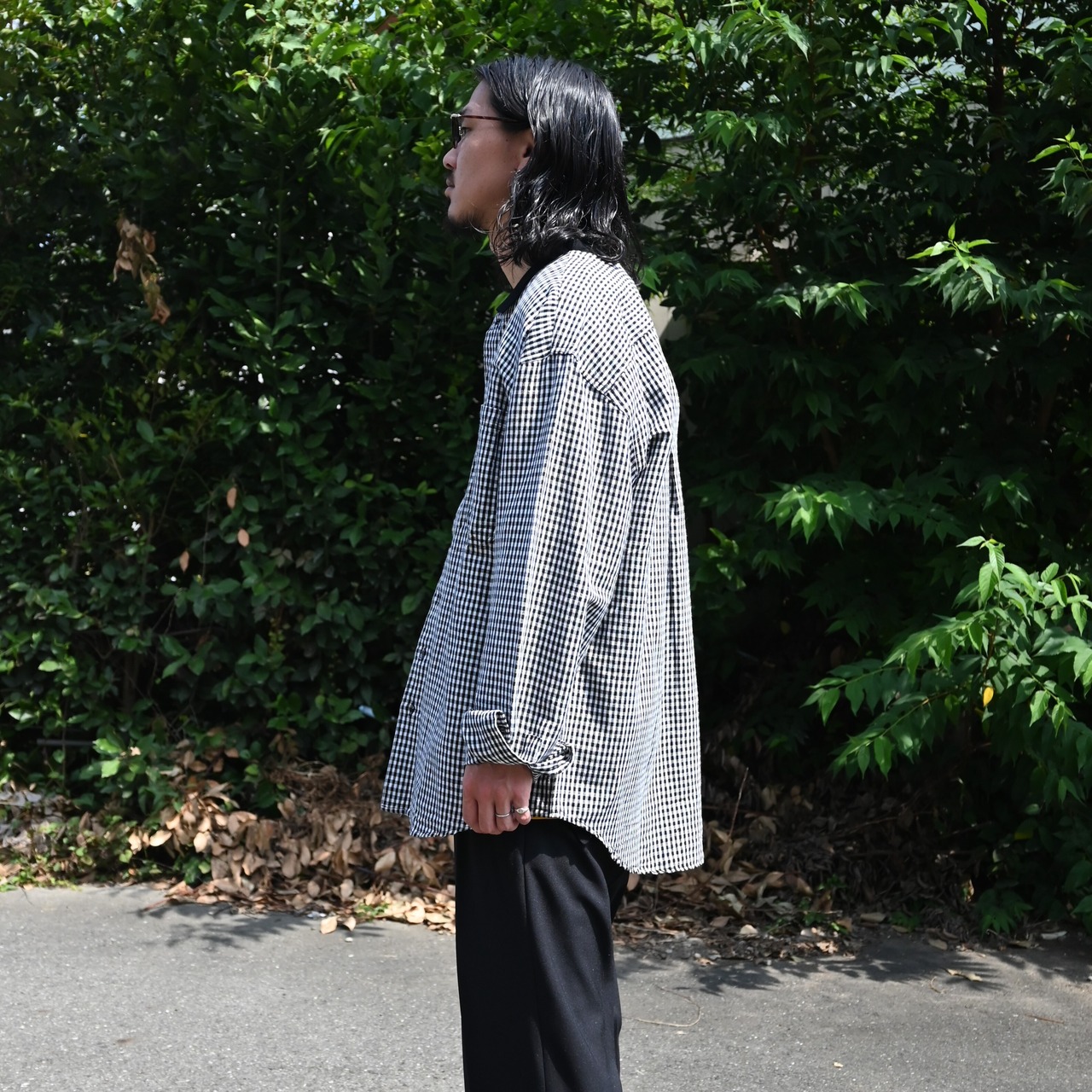 グーチギンガムチェックロングスリーブシャツデッドストック秋スタイル