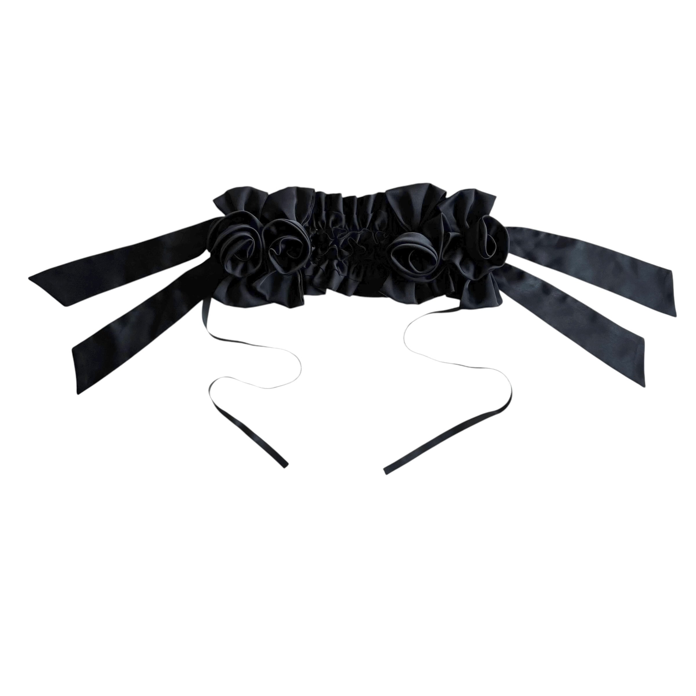 ローズリボンヘッドドレス　BLACK