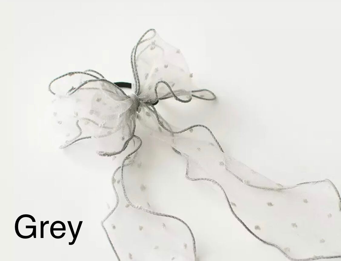 チュールリボンヘアゴム》》》》》リボン ヘアアクセサリー ヘアゴム チュール 女の子 パーティー イベント 韓国 プチプラ