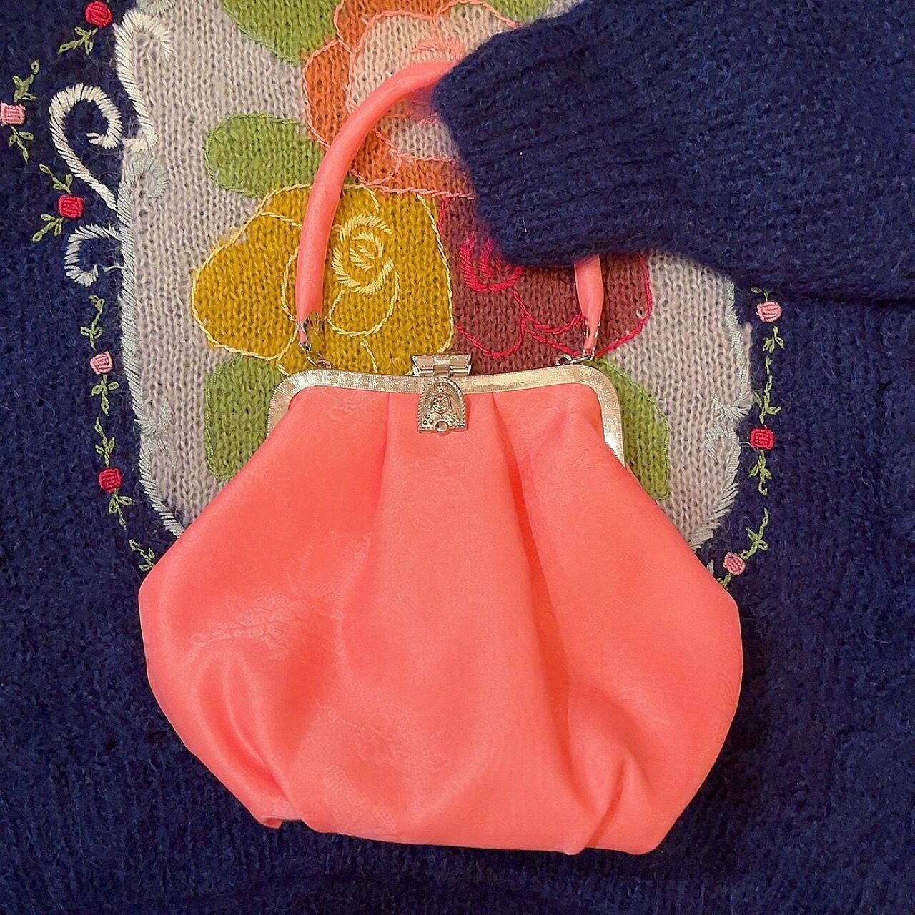 vivid pink frame purse bag