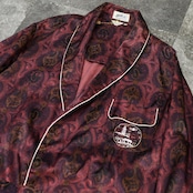 ~70's paisley pattern satin gown