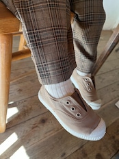 【アウトレット】check suspender pants