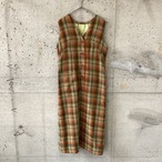 Japan vintage check long dress