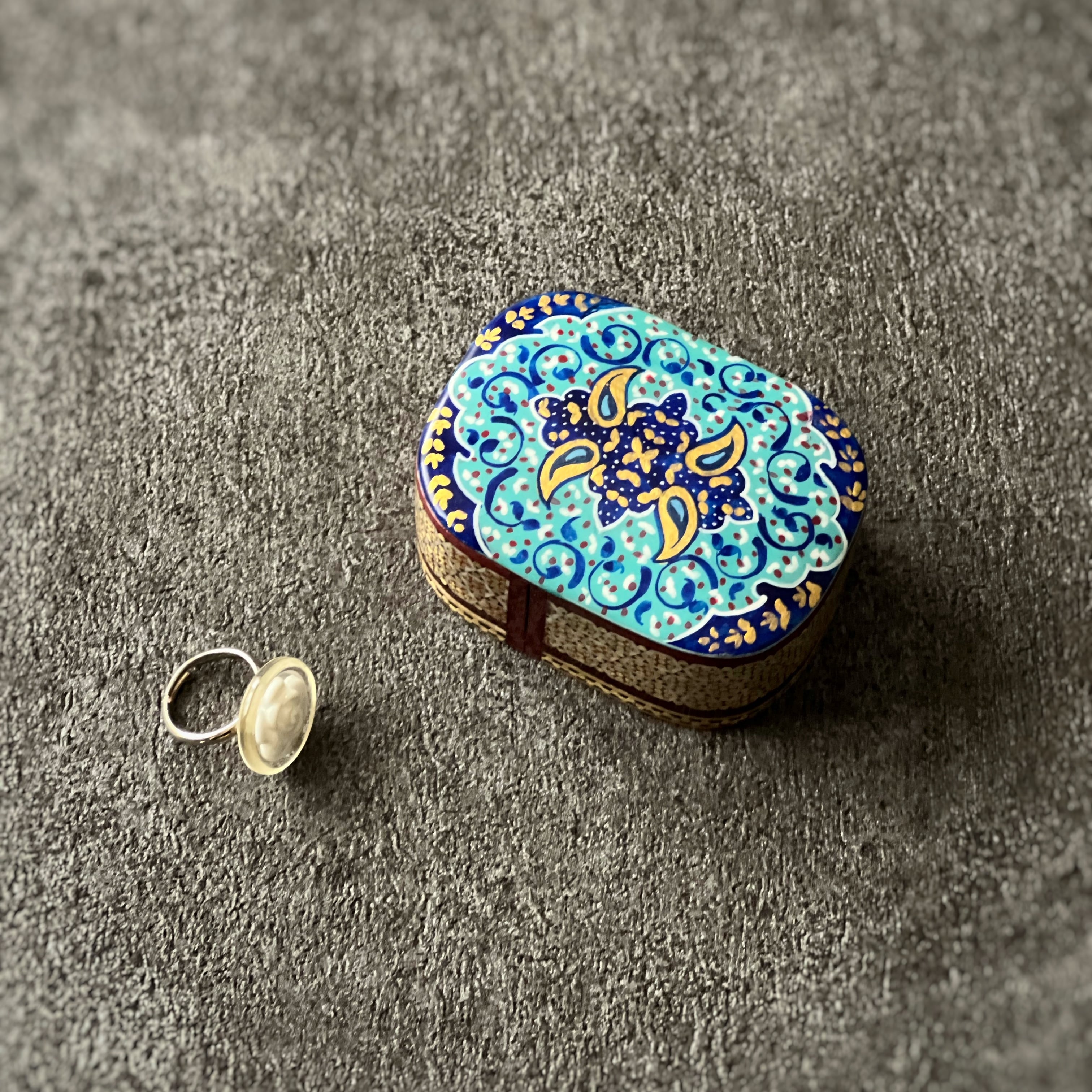 アンティーク インド-ペルシャ マイクロモザイク カタム(Khatam)象嵌箱 アンティーク インド-ペルシャ マイクロモザイク カタム(Khatam