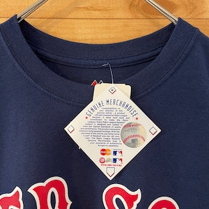 【majestic】未使用品 MLB レッドソックス Tシャツ アーチロゴ BOSTON REDSOX ナンバリング メジャーリーグ US古着 アメリカ古着