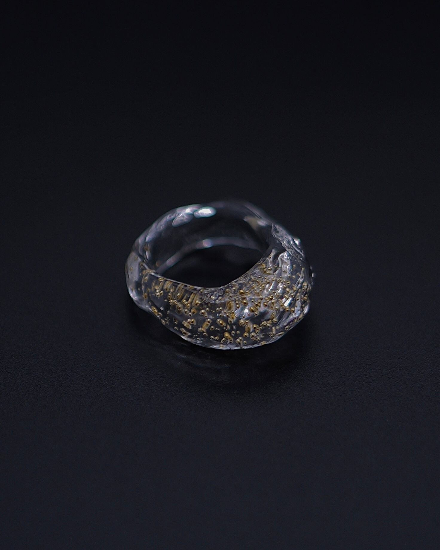 SENTE - Pure Gold Bubble Ring ：Clear｜24金バブル／光学ガラス