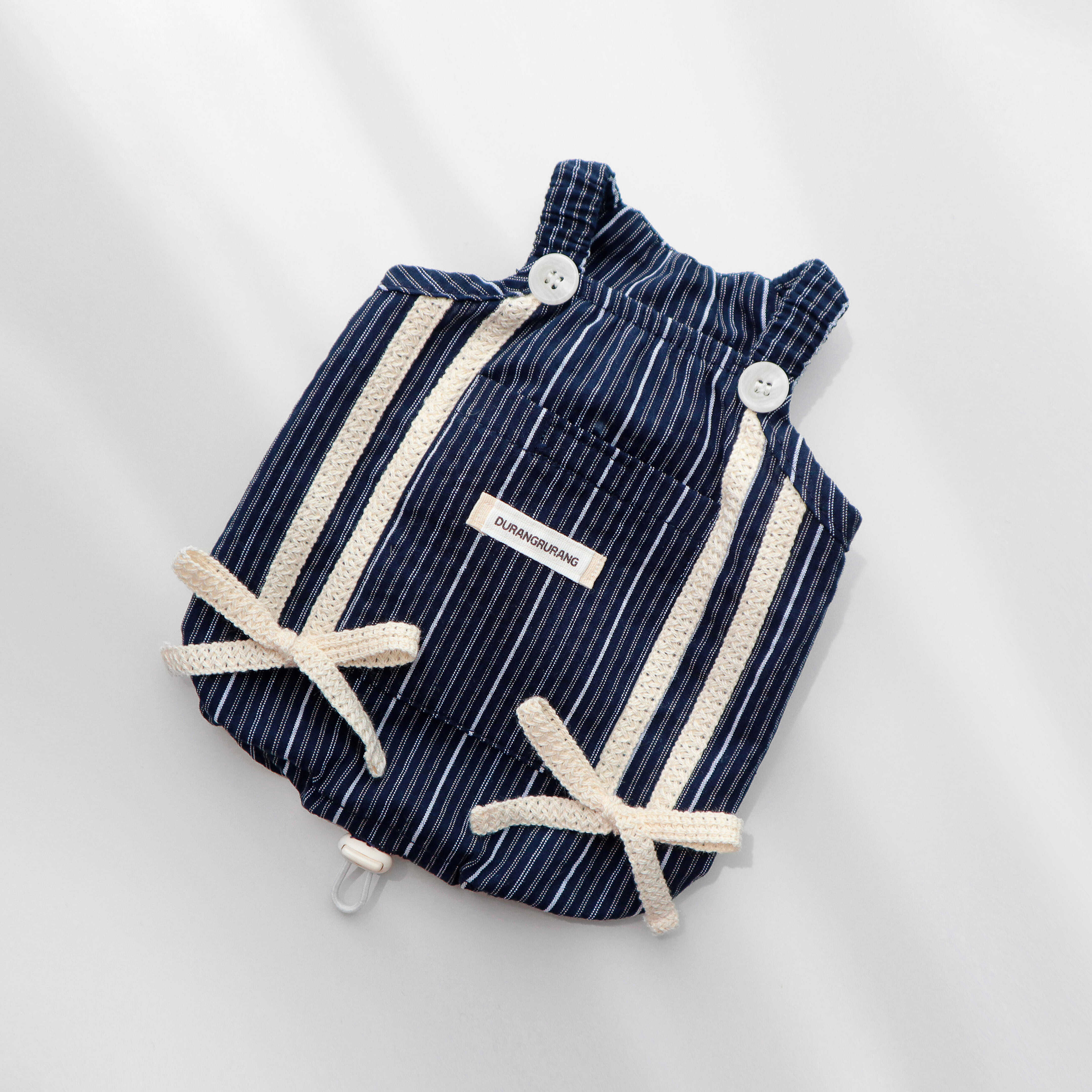 予約【DURANG RURANG】Cotton Ribbon Top (Navy)