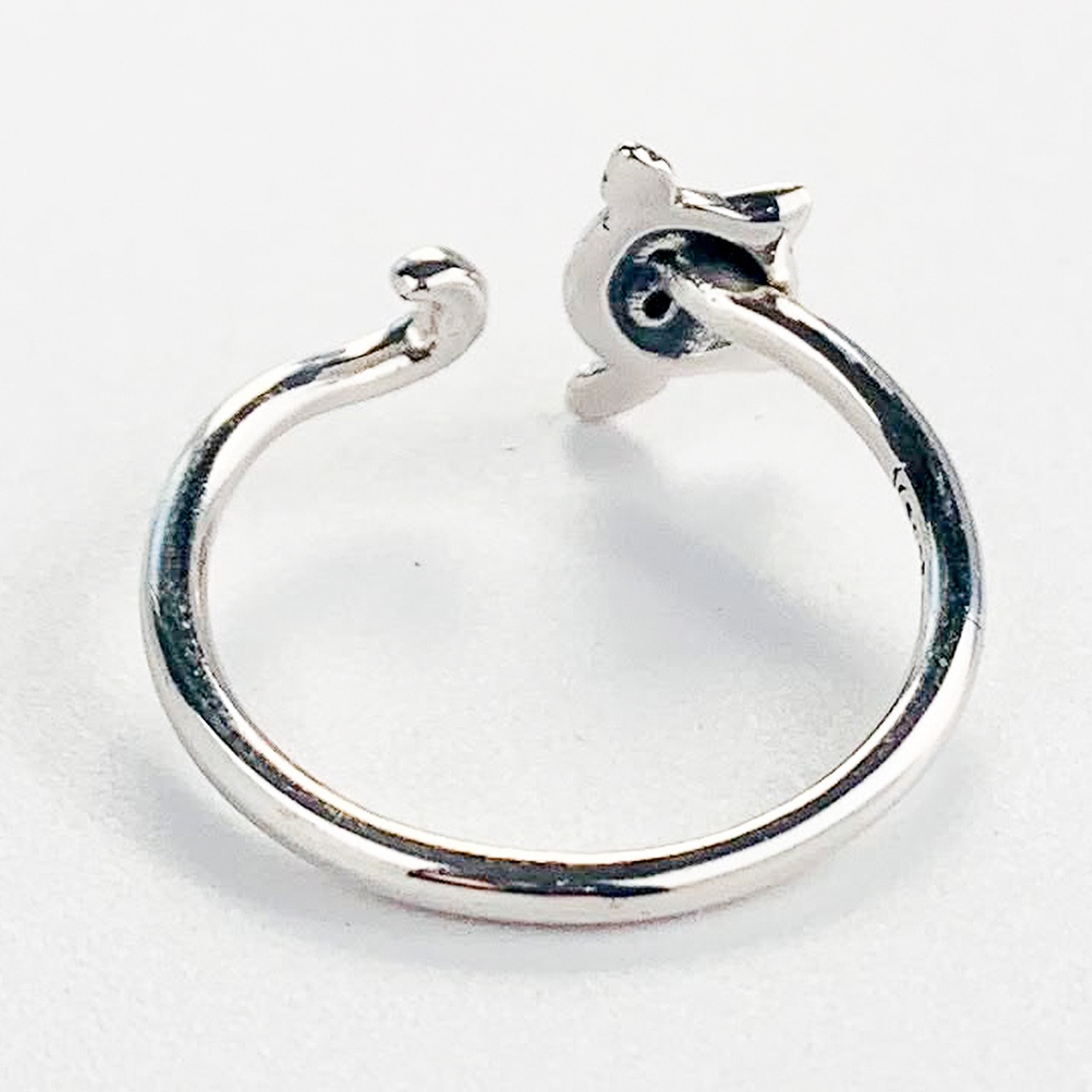 キャットにゃんフェイスシルバーフリーリング