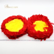 フラダンス ウリウリ マラカス 小物 レッド系 楽器 分離型 着脱型 赤 黄 茶 白 ケース セット 羽根 ケース付き 鮮やか 舞台 イベント ステージ 民族舞踏 ダンス小物 イエロー系 ホワイト系 ブラウン系