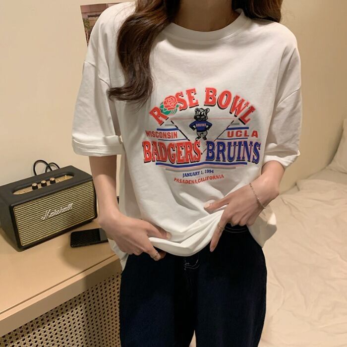 プリントTシャツ シャツ サマースタイルルーズトップス 夏物 クレセントシティ74257252134
