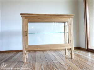 「　K 様　サイズオーダーショーケース　」ガラスショーケースchritt/N 陳列ケ－ス コレクションケース 飾り棚 什器 食器棚 無垢材家具 チーク材 ナチュラルインテリア