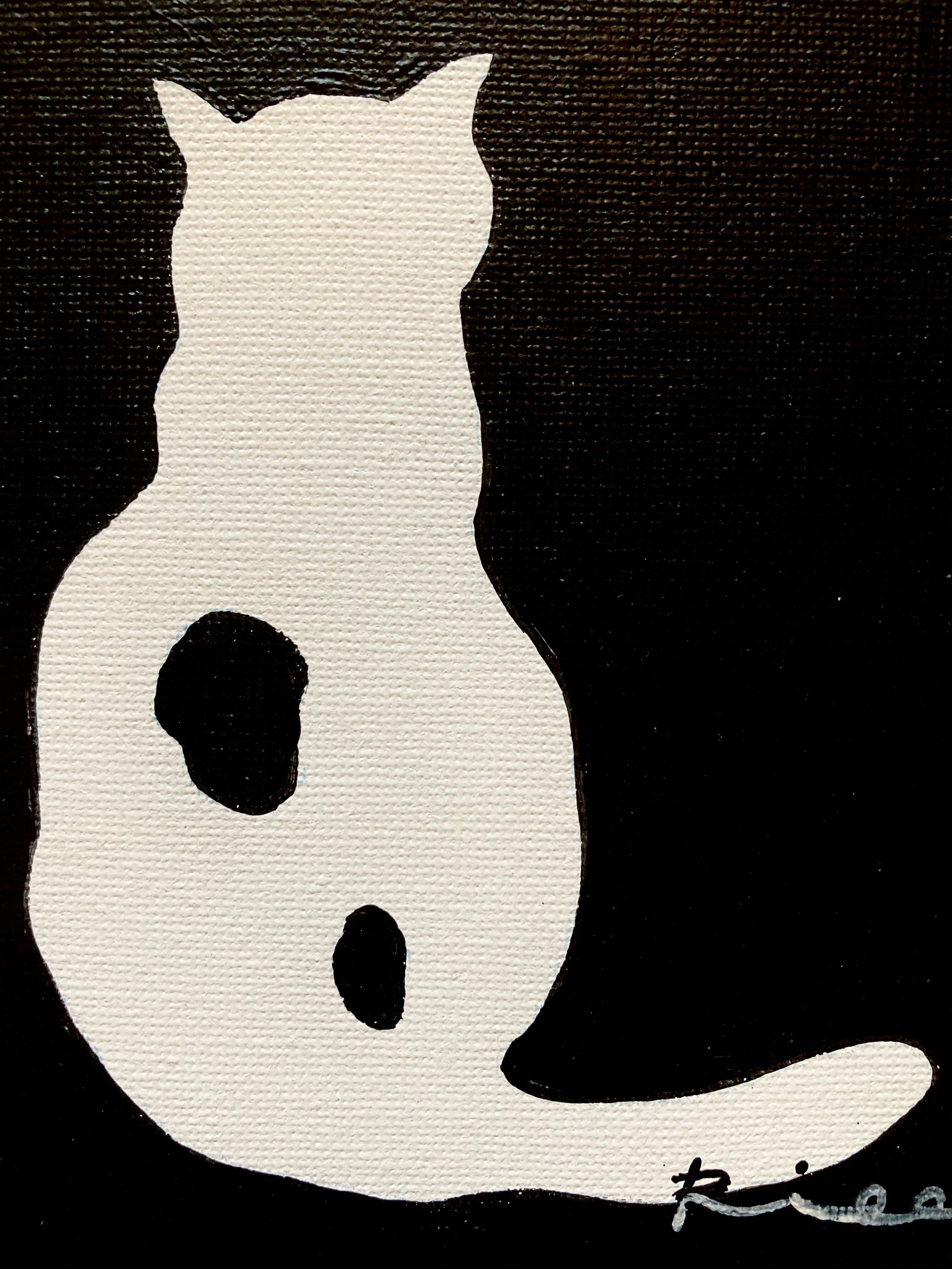 BUCHI／原画 キャンバス 絵 絵画 アート イラスト 猫 | Riee .か