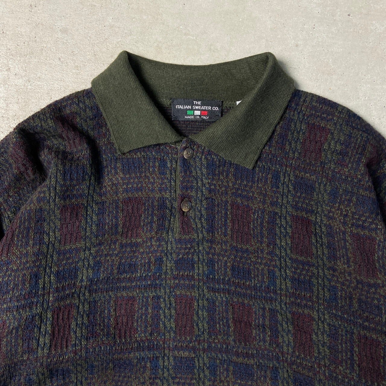 80〜90年代 イタリア製 ユーロ THE ITALIAN SWEATER CO. ニットポロ 