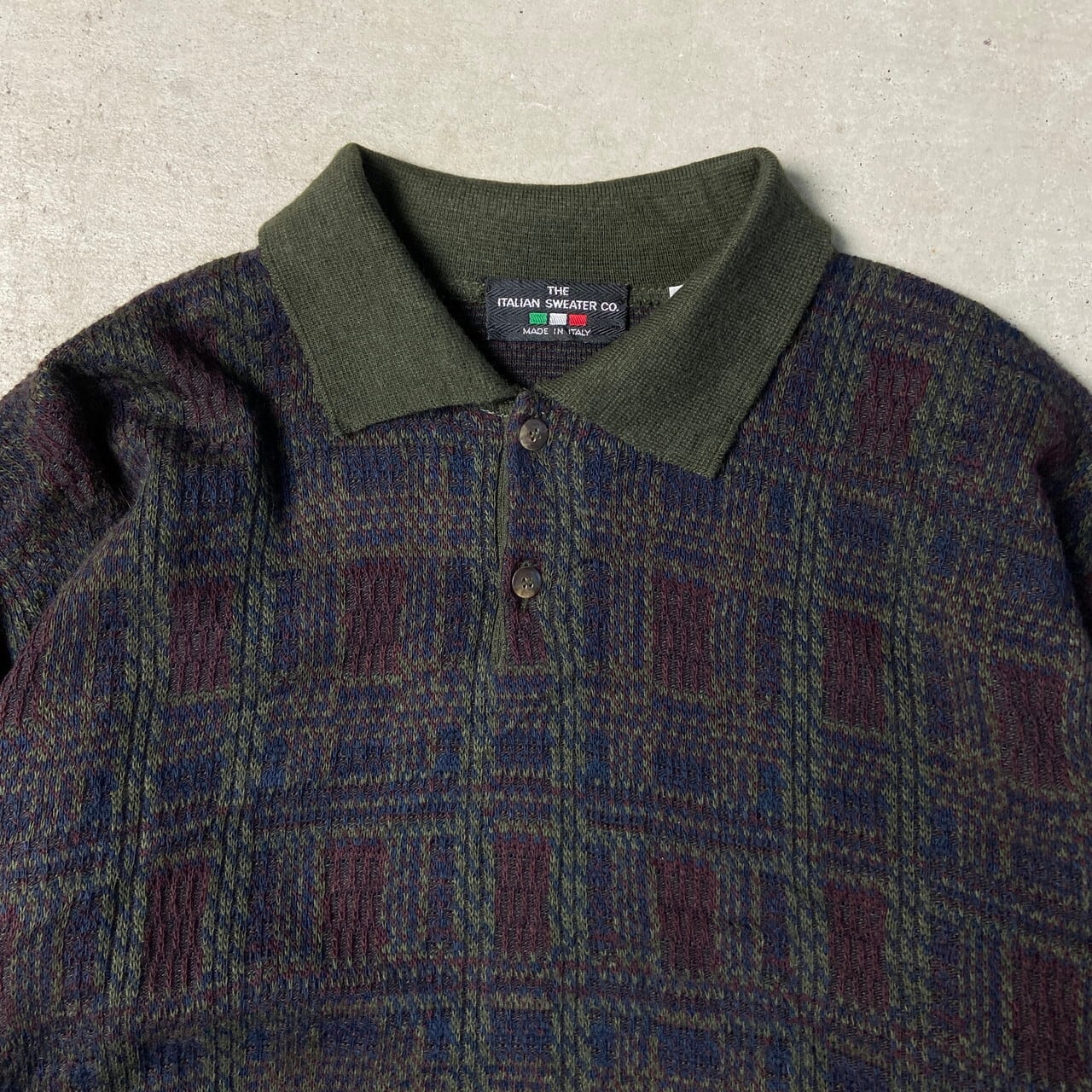 80〜90年代 イタリア製 ユーロ THE ITALIAN SWEATER CO. ニットポロ 