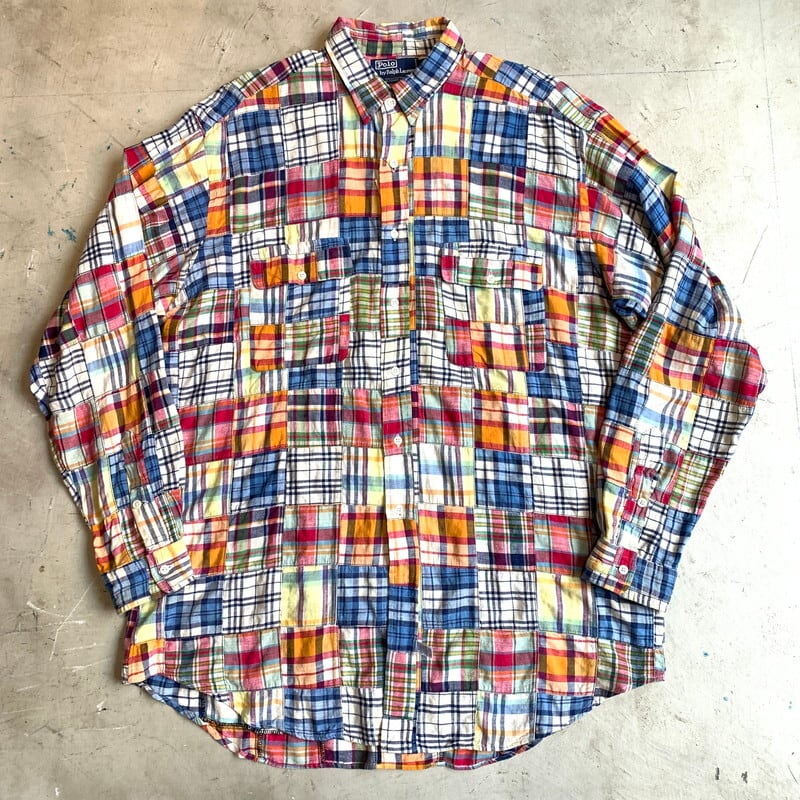 90's 00's Polo by Ralph Lauren マドラスチェックパッチワークシャツ