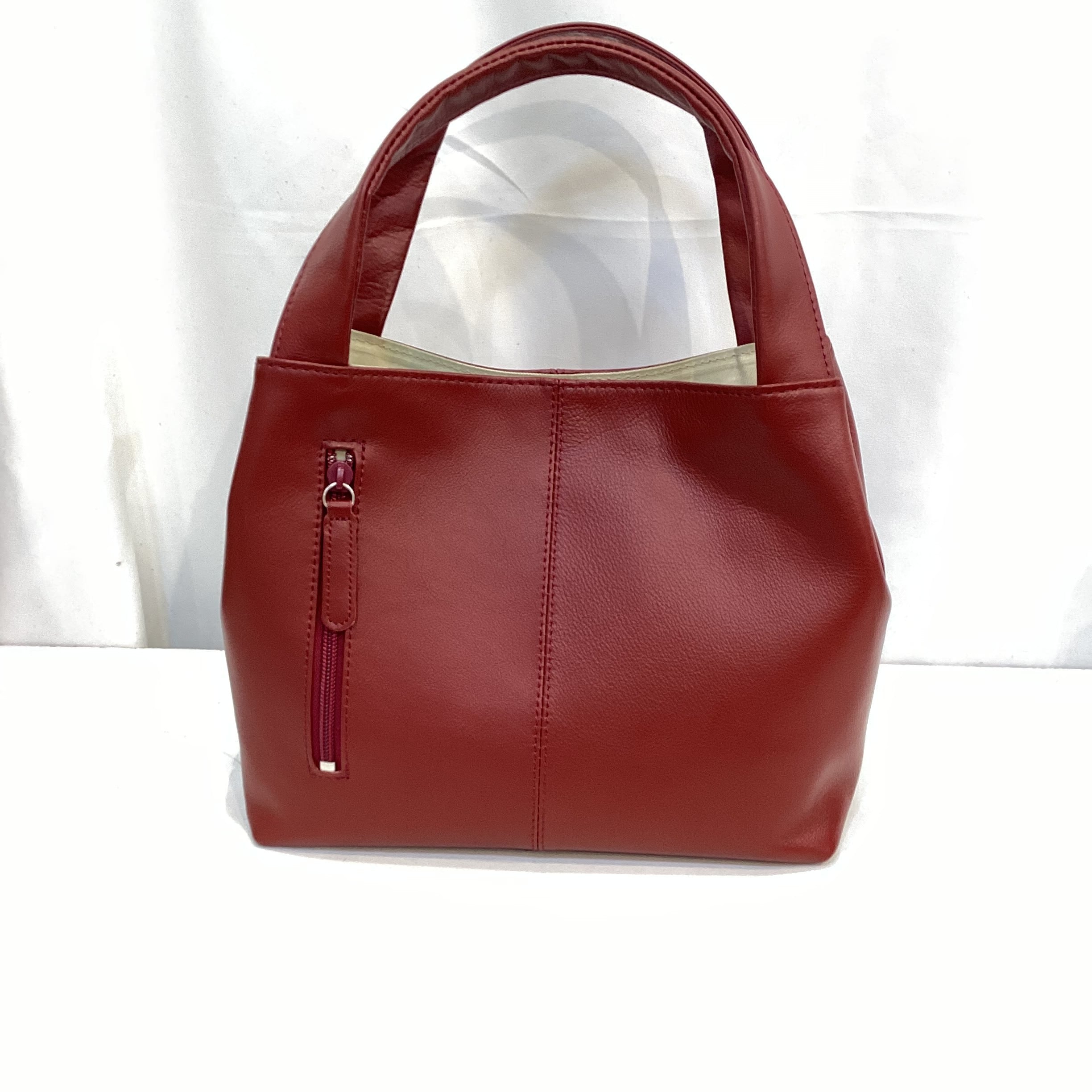 ソフト牛革ハンドバッグ（小）ワインレッド（限定色） 3265 | ガルヴァ