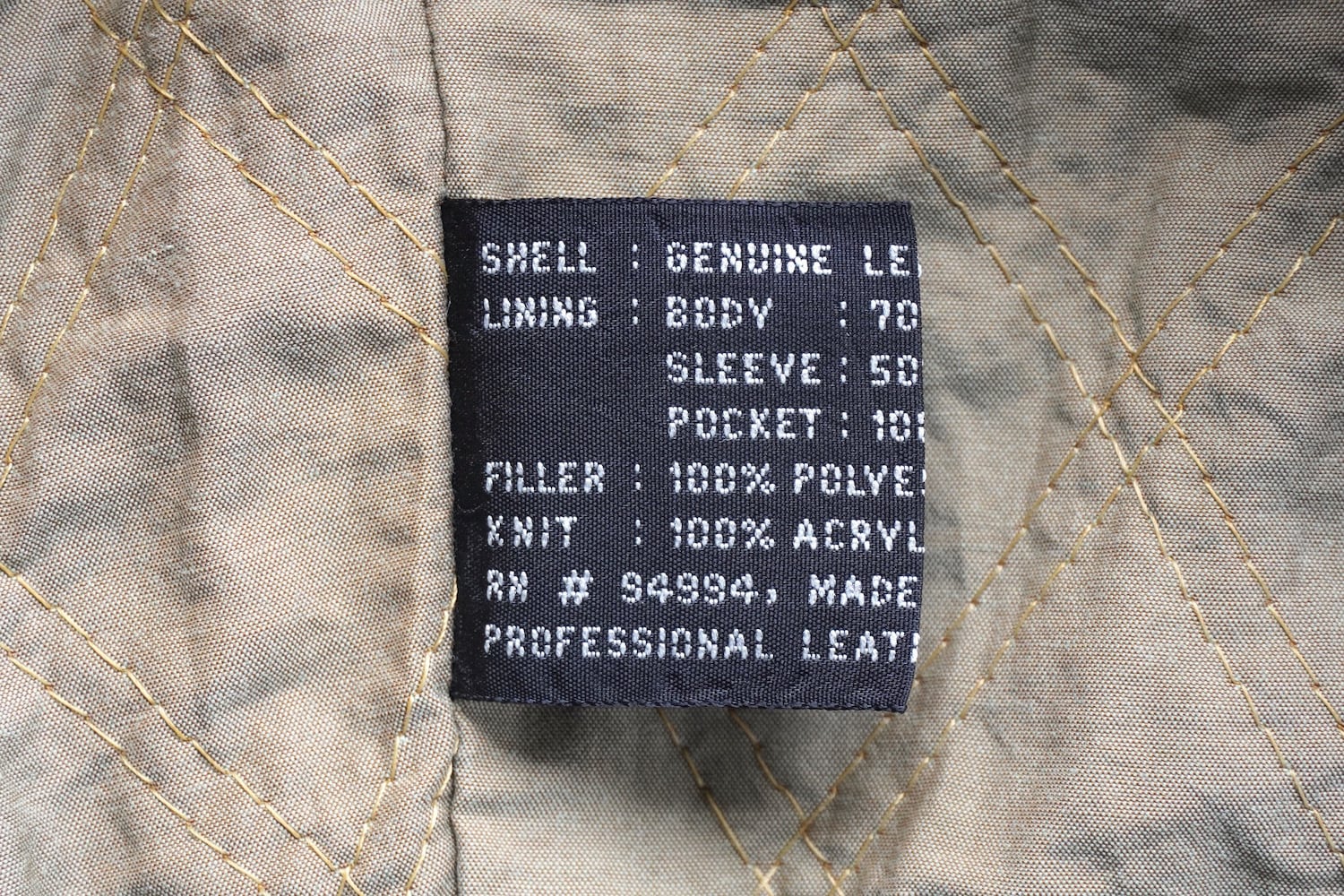 1990's [east island] MA-1型 ヌバックレザージャケット ブラウン 表記