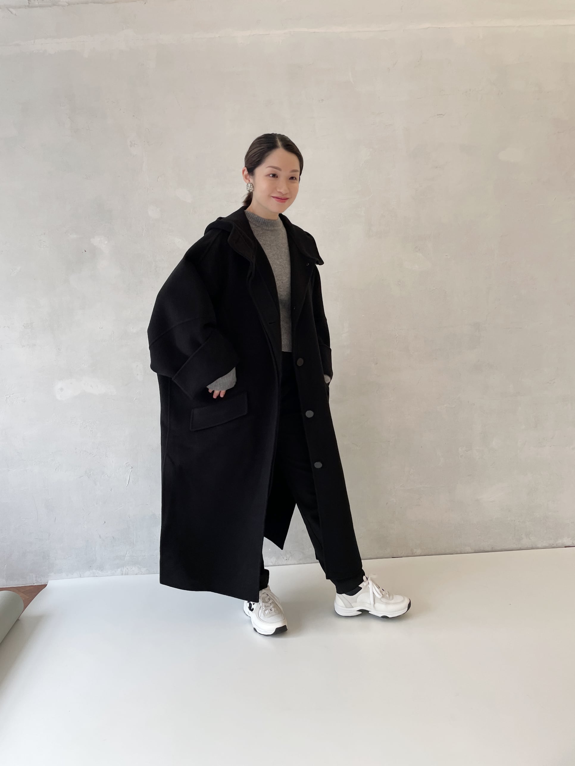 HOODED COAT BLACK | AMICA・kids