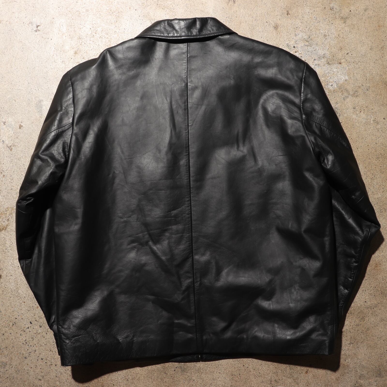 90 OLD GAP オールド ギャップ 短丈 レザージャケット 黒 エラ L 