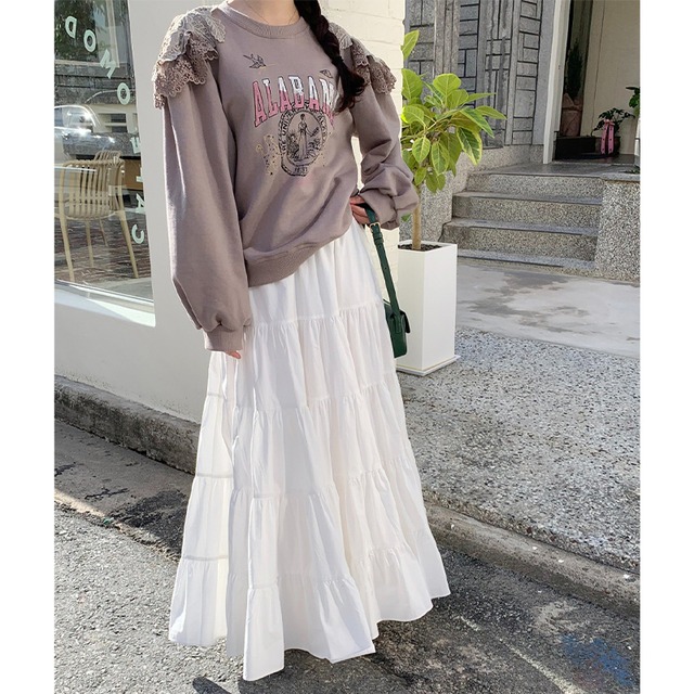 tiered long skirt　10154