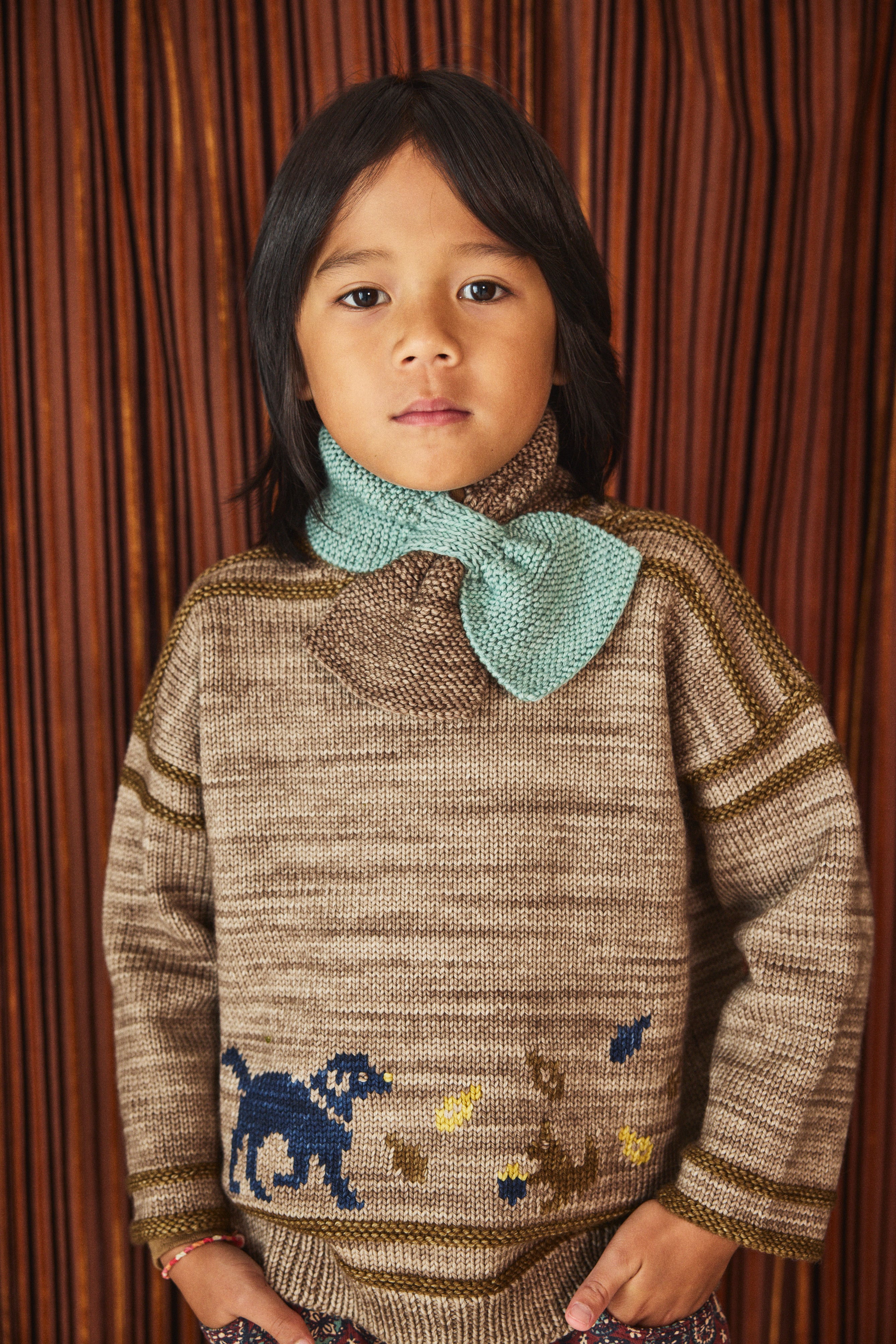 Misha&Puff 25AW Winter 〉 Toboggan Scarf / Sage | 世界の子供服