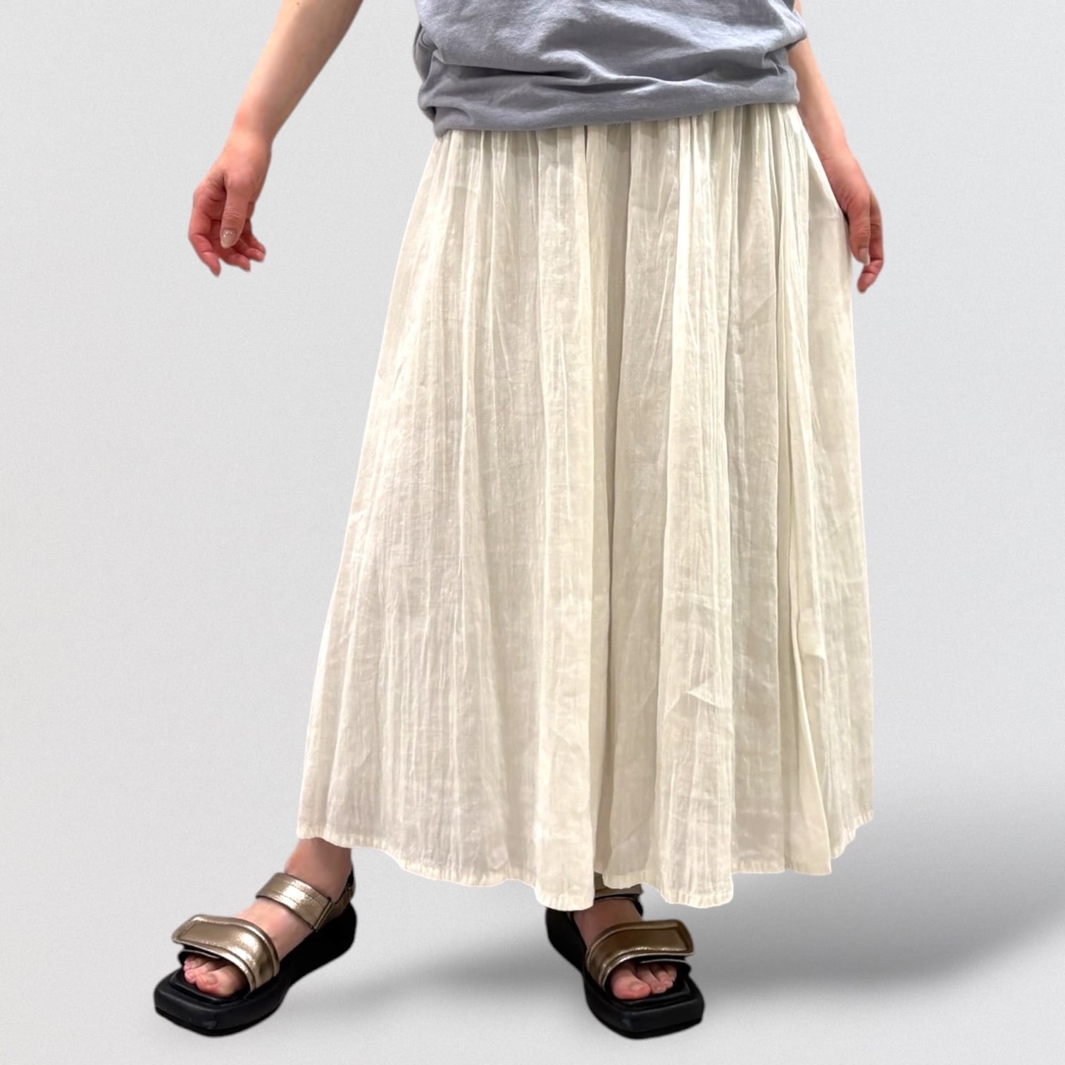 pas de calais tencel ramie plain weave skirt | CoCo Cuore
