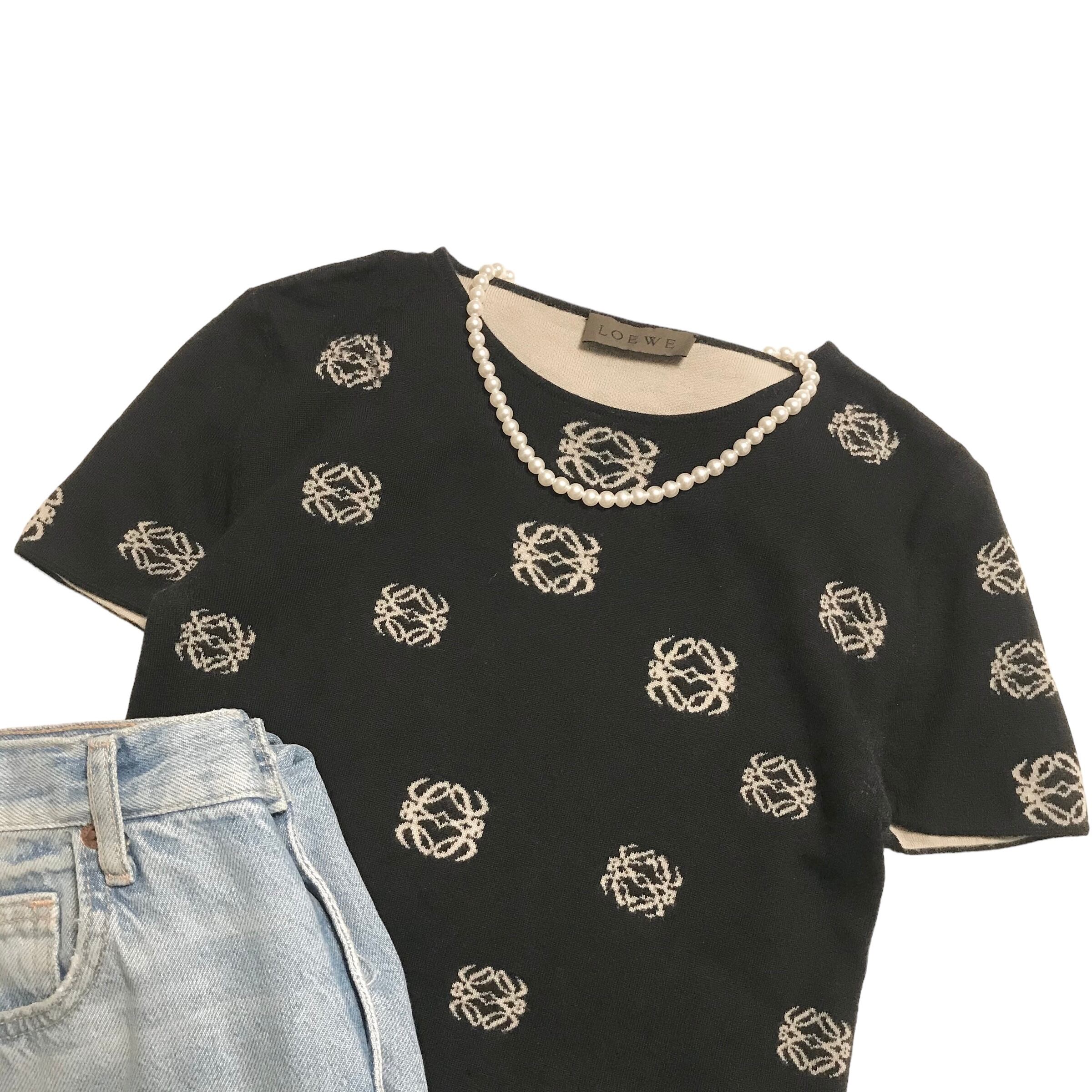 ○401 loewe tops ロエベ トップス tシャツ 半袖 ニット ブラック 夏服