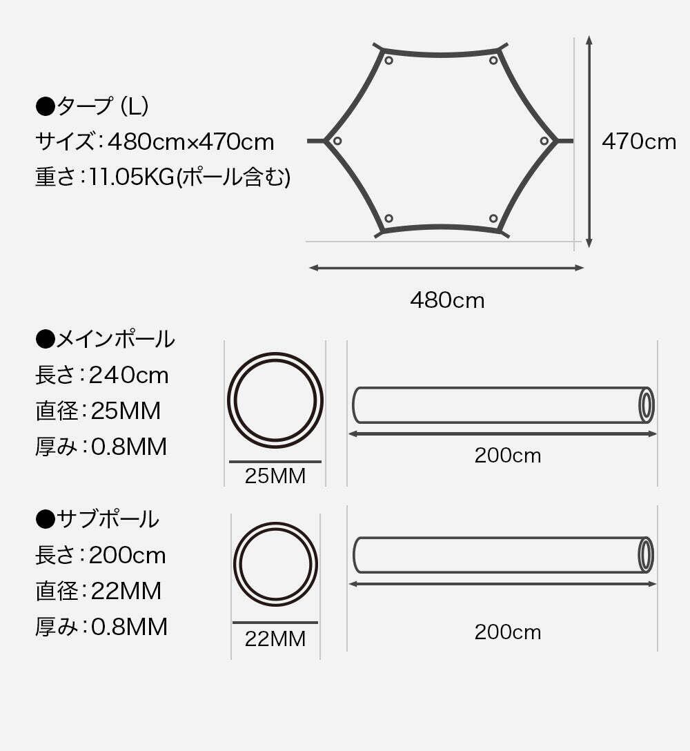 WAQ] HEXATARP TC Mサイズ ヘキサタープ タープテント | Doors Coffee