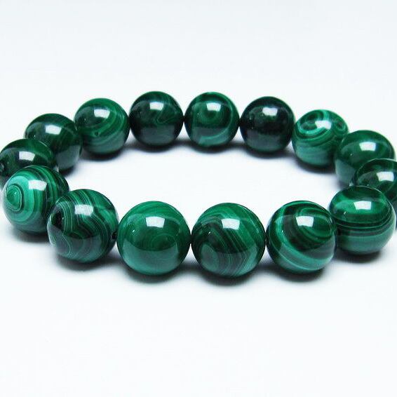 マラカイト ブレスレット 15mm 天眼 malachite 一点物 111-29385