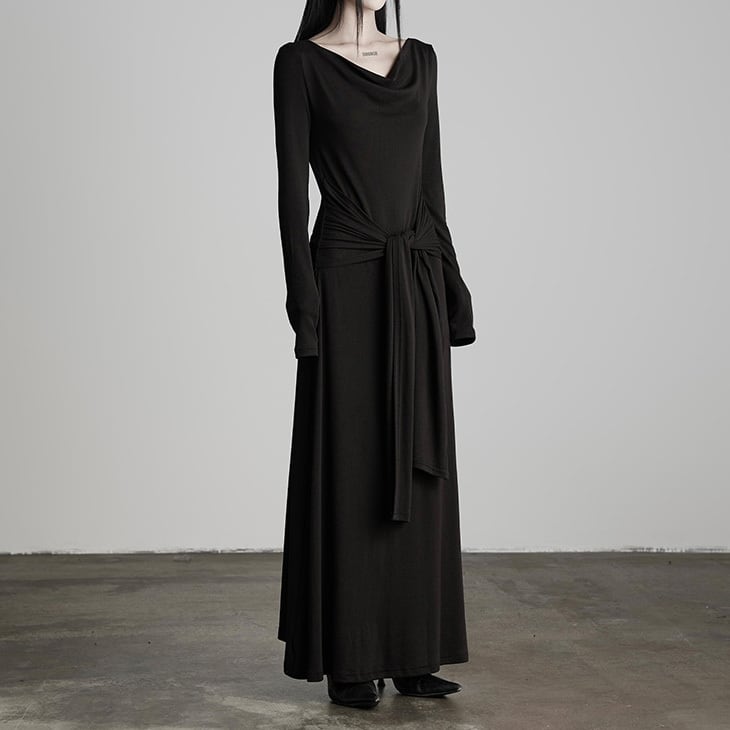 Long sleeve knit bottom dress S395