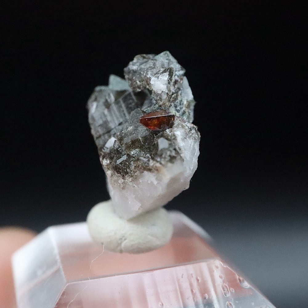 赤褐色結晶！鋭錐石 & スモーキークォーツ アナテーズ 水晶 1.5g