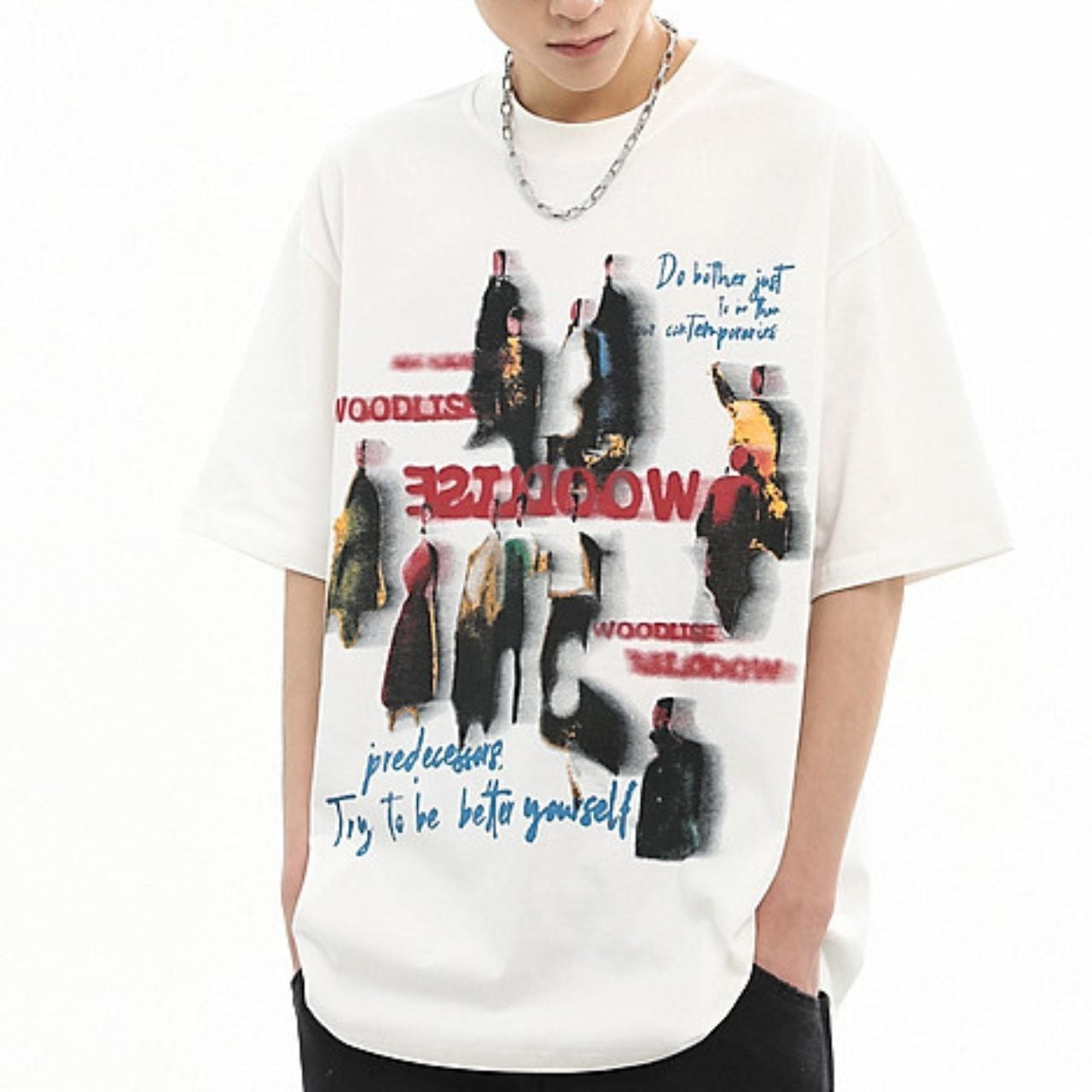 グラフィティコラージュアートプリントTシャツ 1col   A00016