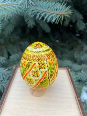 装飾用プィサンカ（イースターエッグ）with stand　コロミヤ博物館モデル