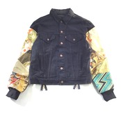 着物デニムジャケット KIMONO DENIM JACKET BLEACH sleevekimonojk04