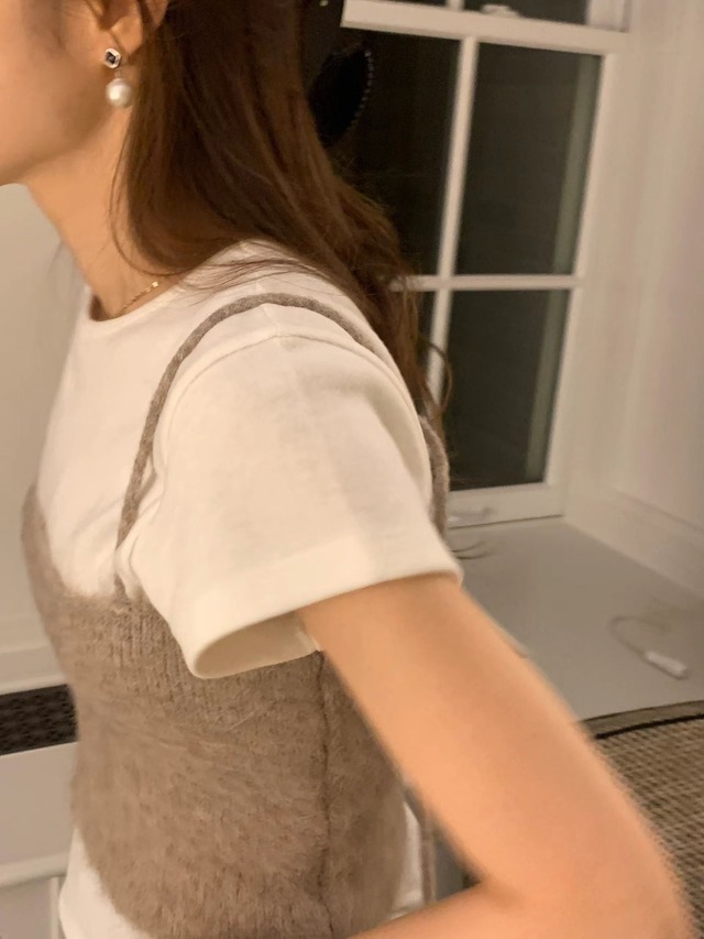 (OUNCE)  hairy alpaca bustier  knit / 2color