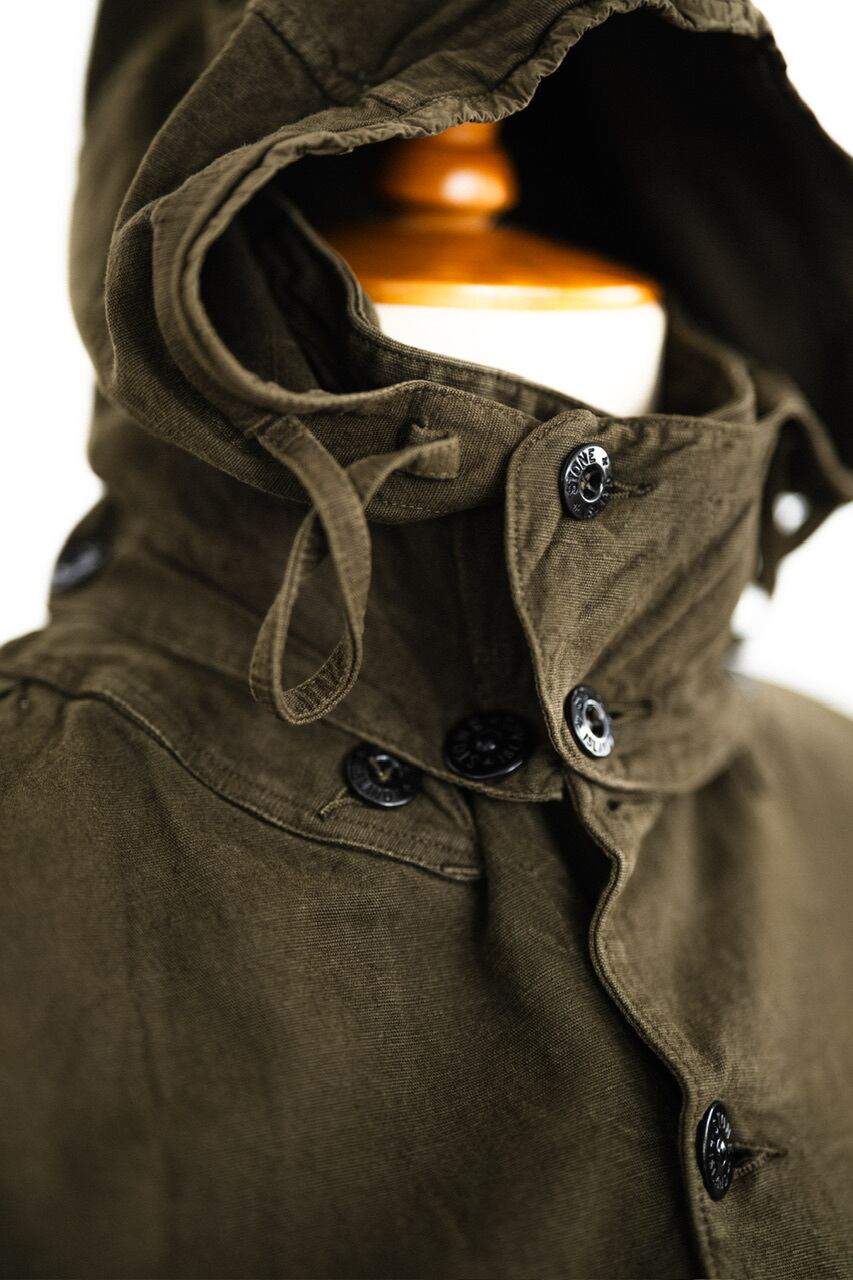 03SS] “STONE ISLAND” Canapa Cotton COMPACT Hooded Jacket 