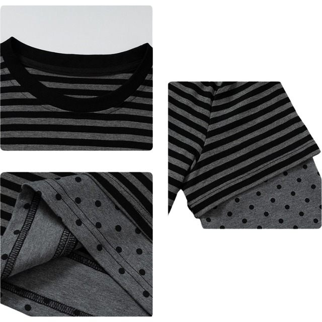 dot sleeve layered border long tee　ドットスリーブレイヤードボーダーロンティー　J1692