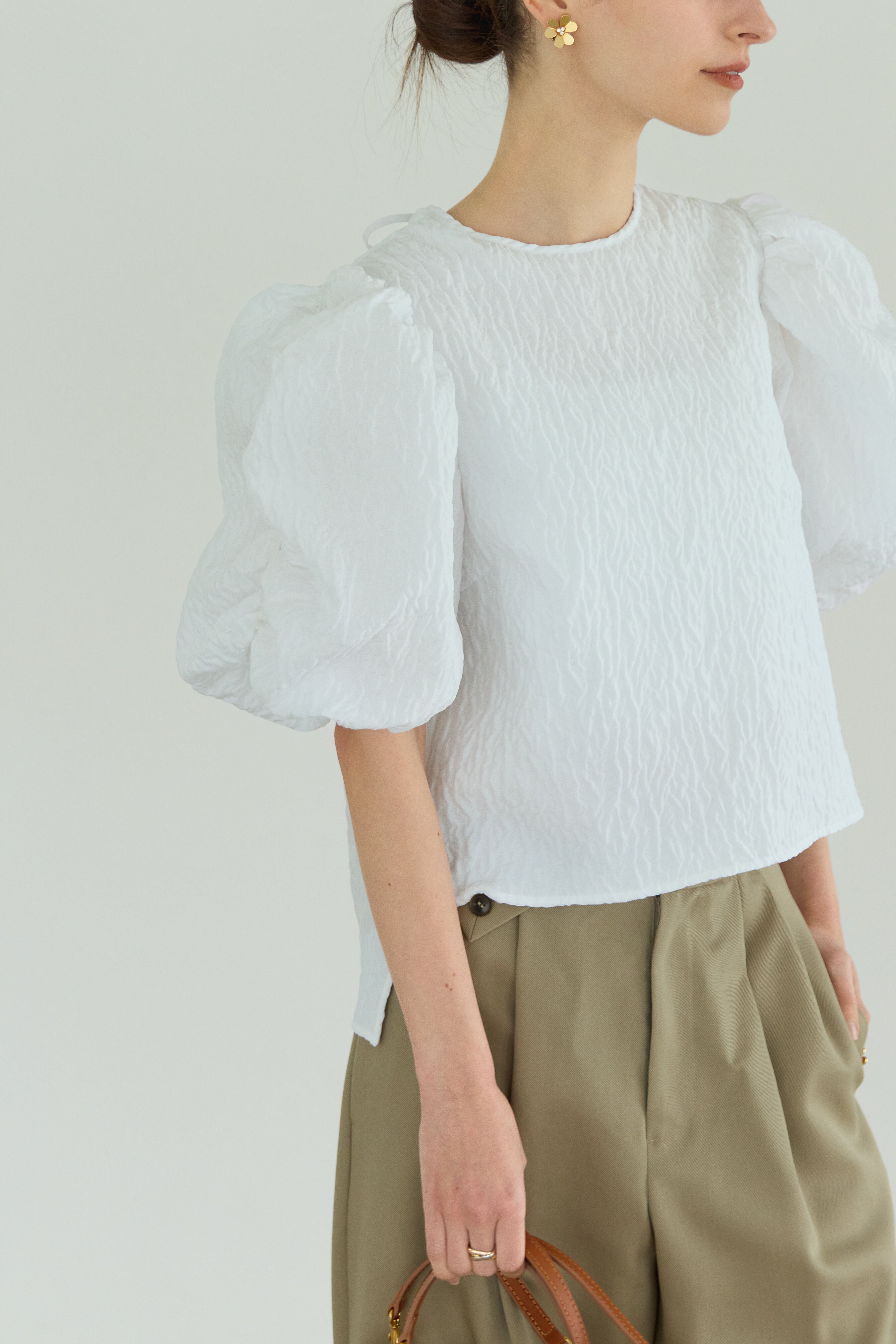 Jacquard spindle blouse | Bluelea