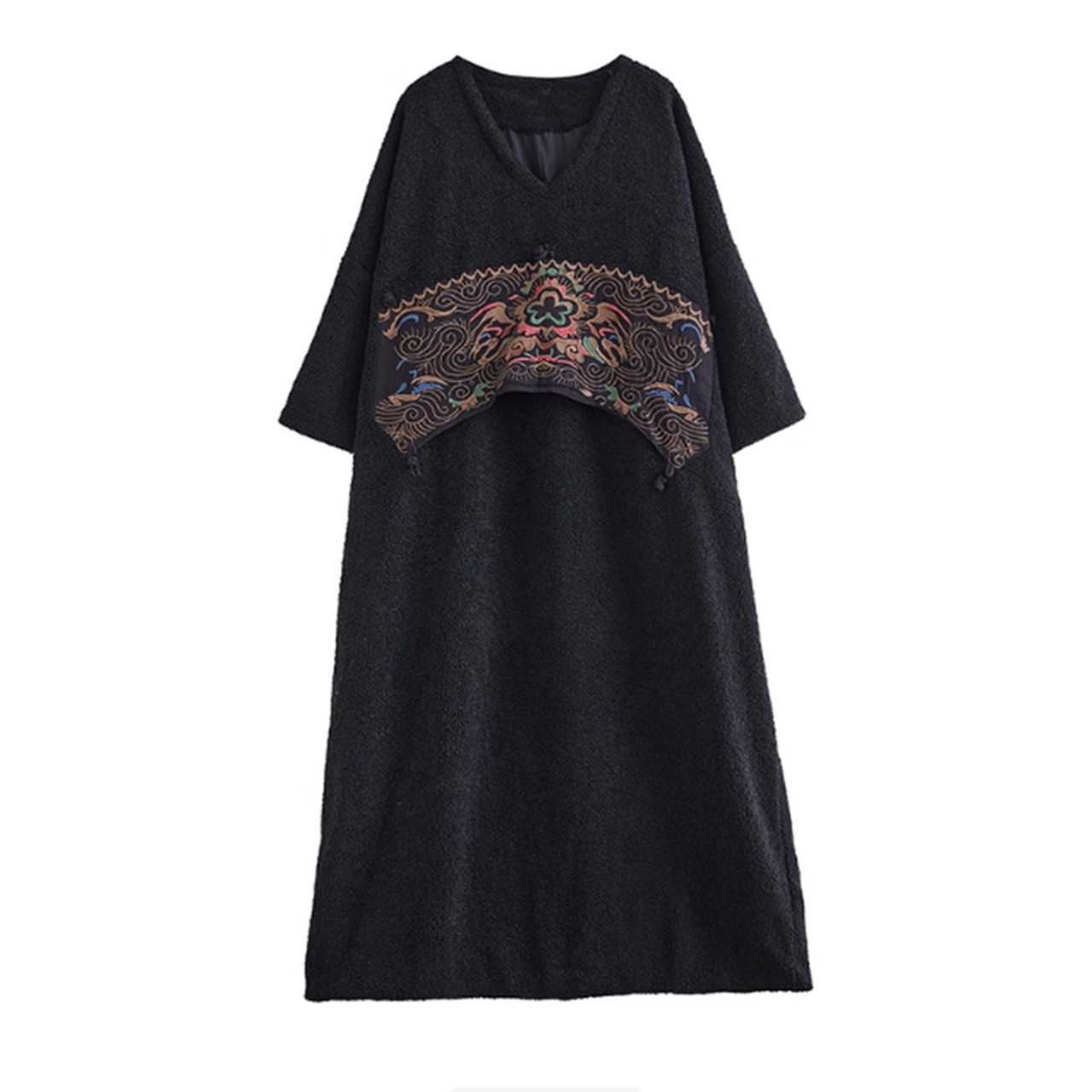 刺繍 オーバーサイズ ロングワンピース 60017