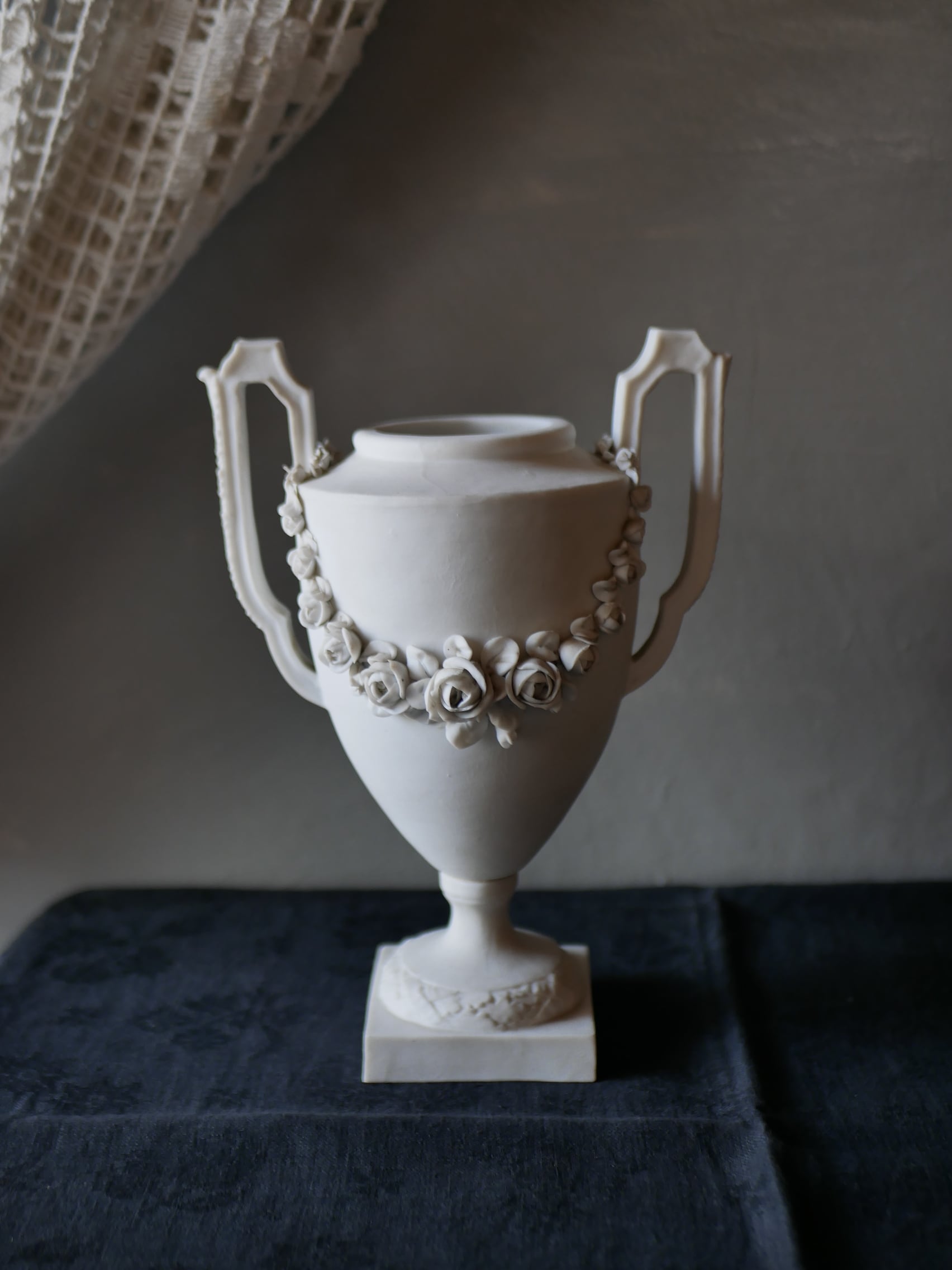 パリ窯 薔薇のガーランド オブジェ インテリア フランスアンティーク