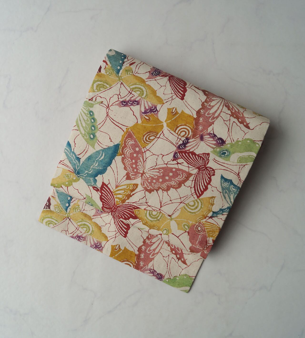 【なごや帯】象牙色地 蝶々文 なごや帯